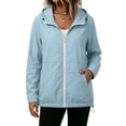 thumbnail image 2 of WPPGONE Womens Windbreaker Jacket Hooded Water-Repellent Hem Drawstring Zip Up Long Sleeve Coat Outdoor Autumn Winter Fashion Casual Jacket with Pockets, 2 of 9