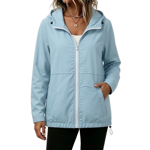 Luvrsol Windbreaker Jacket Women Waterproof Rain Coat Breathable Hooded Outdoor Hiking Raincoat S-2XL