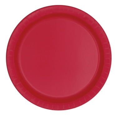 7" Paper Dessert Plates, Red, 8ct