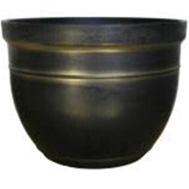 ATT Southern 226426 19 in. Mad Planter, Black & Gold