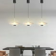 thumbnail image 6 of FSLiving 7W H-Type Track Pendant Light Retractable Lift Droplight with Aluminum Oblateness Shade 3000K LED Spotlight Indoor Island Light Adjustable Length for Resturant,White - 3 Lights, 6 of 7