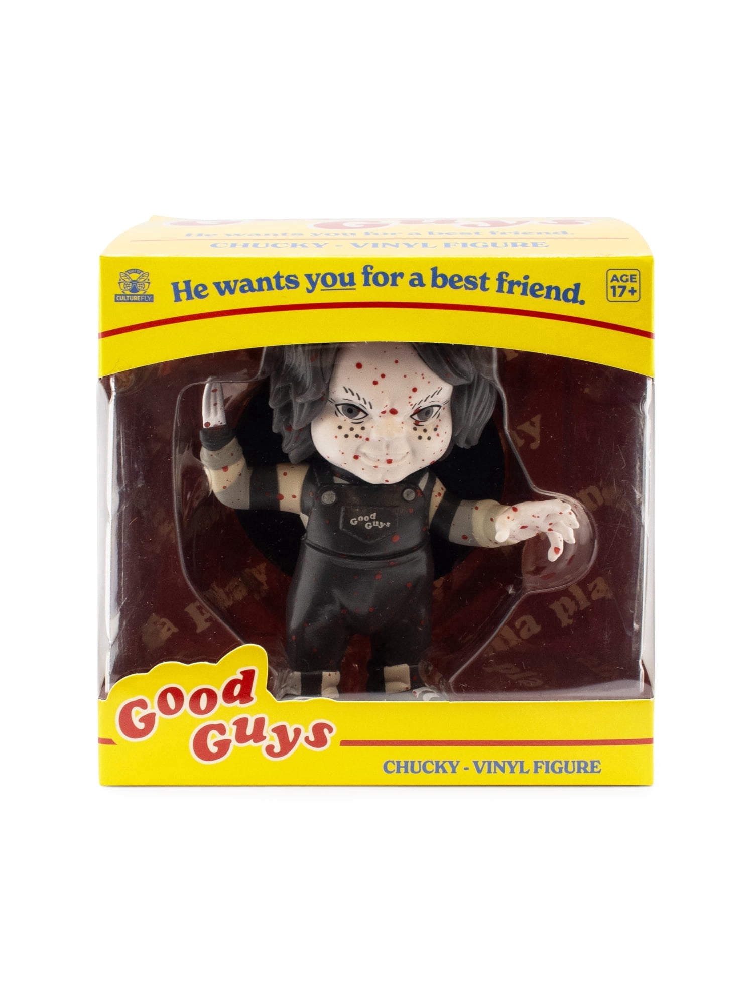 CultureFly Chucky Noir Black & White with Blood Splatter