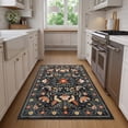 thumbnail image 2 of Lahome Decor 3'x5' Boho Bird Area Rugs,Floral Rug for Living Room Machine Washable,Soft Indoor Carpet,Non-Slip Low Pile for Bedroom Entrance Kitchen Office,Black, 2 of 9