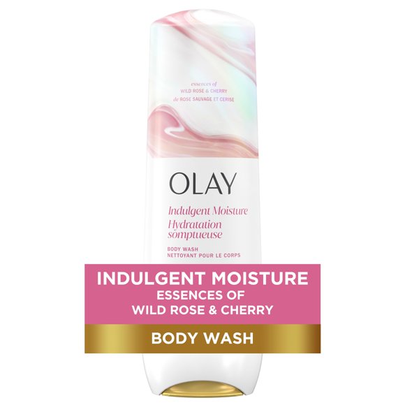Olay Indulgent Moisture Body Wash Infused with Vitamin B3, Notes of Rose and Cherry Crème