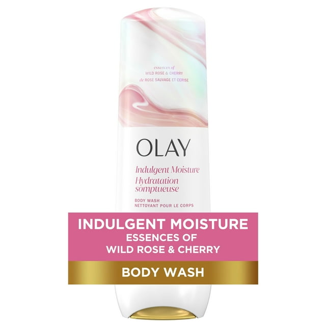 Olay Indulgent Moisture Body Wash Infused with Vitamin B3, Notes of Rose and Cherry Crème