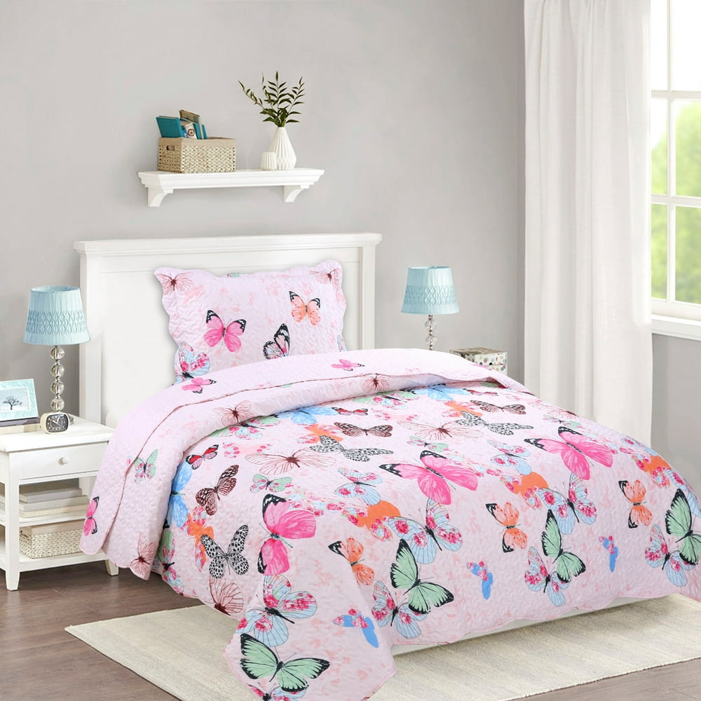 MarCielo 2 Piece Kids Bedspread Quilts Set Throw Blanket for Teens Boys