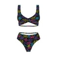 thumbnail image 4 of Daiia Graffiti Art Women's Bikini Set Two Piece Swimsuit High Waisted Bikini Adjustable Straps Bikini Perfect for Beach, Pool, and Summer Vacation-Large, 4 of 9