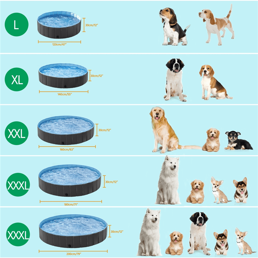 Alden Design Foldable Pet Pool for Garden Yard, 4XL, Black