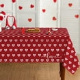 thumbnail image 4 of Valentine's Day 52×70 Inch Polyester Tablecloth - Pink Heart Decor for Romantic Brunch, Galentine's & Wedding Shower, Waterproof Washable Picnic Table Cover, 4 of 4