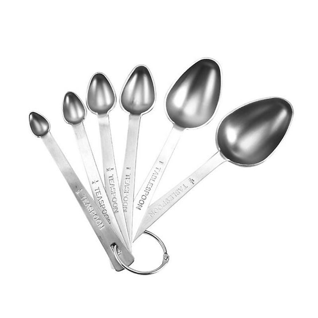 Juego de cucharas medidoras de acero inoxidable de 6 piezas