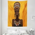 thumbnail image 1 of African Woman Tapestry, Ethnographic Artwork African Tribe Woman Long Neck Folk Figures on Mandala, Wall Hanging for Bedroom Living Room Dorm Decor, 60W X 80L Inches, Multicolor, by Ambesonne, 1 of 2