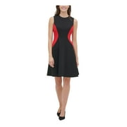 TOMMY HILFIGER Womens Black Sleeveless Short Fit + Flare Party Dress 6