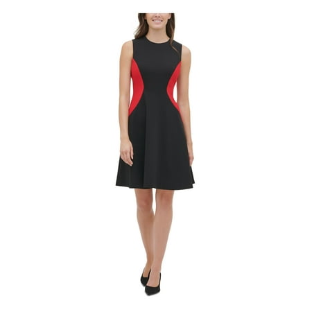TOMMY HILFIGER Womens Black Sleeveless Short Fit + Flare Party Dress 6