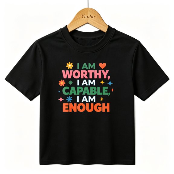 Boys Graphic T-Shirt Positive Affirmation Inspiration Kids Tees 100% Cotton Short Sleeve Tops Ages 4-13Y