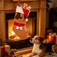 thumbnail image 2 of 2026 Christmas Home Party Decoration Christmas Stockings Cute Puppy Xmas Stocking With Santa Hat For Fireplace Tree Hanging Christmas Decorations Gifts Christmas Celebration Party Supplies, 2 of 7