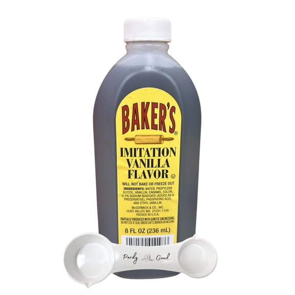 Baker's Kosher Imitation Vanilla Flavor, 8 fl oz with Perdy Good Measuring Spoon
