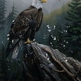 thumbnail image 5 of Orinice Eagle Forest Fog Bathroom Decor Set with Hooks, Luxurious Graphic Print Polyester Fabric Shower Curtain, 100% Polyester Washable Curtain for Bathroom 36x72, 5 of 7
