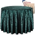 thumbnail image 1 of Elegant Round Table Cloth 90 Inch, Made With Fine Crushed-Velvet Material, Beautiful Emerald - Green Tablecloth With Durable Seams, Round Table Cover Great for Weddings, Parties, Baby Showers & Events, 1 of 5