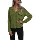 thumbnail image 1 of VISgogo, blusas de chifón salvaje a la moda para mujer, camisa de un solo pecho con cuello vuelto de Color sólido, Tops informales de manga larga para oficina para mujer VISgogo  moda, 1 of 8