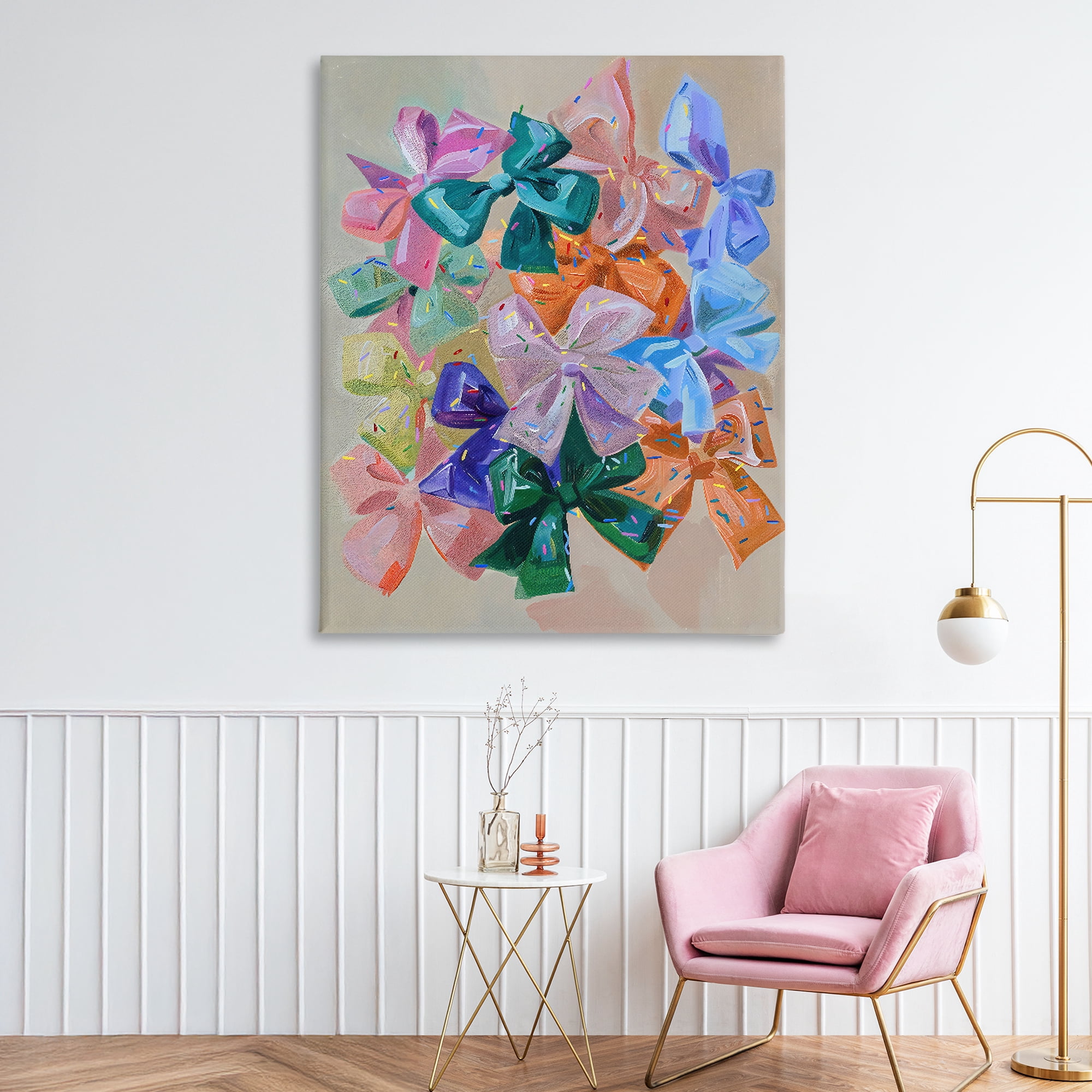 Stupell Industries Bright Bows Cluster with Sprinkles Canvas Wall Art, design by The Prints Vibe