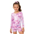 thumbnail image 2 of WOYY Girls Long Sleeve Performance Leotard Matching Shorts Hair Scrunchie Outfits for Dance Gymnastics Stage Fashion Kids Clothes, Sizes 8-9, 2 of 8