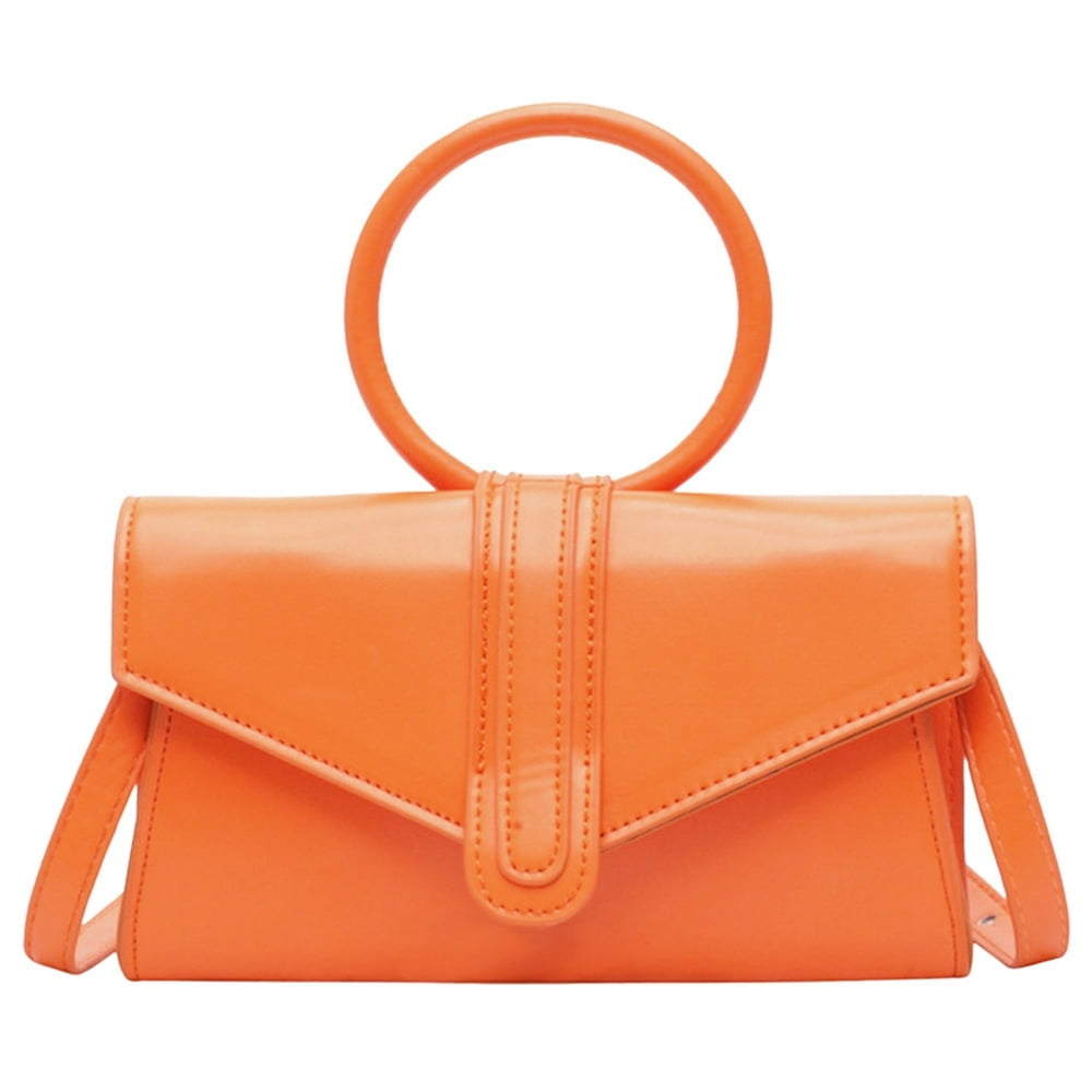 Orange clutch purse deals