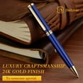 thumbnail image 4 of BEILUNER Luxury Gel Pens,Klein Blue Pen Barrel with 24K Gold Finish,Classic Leather Box-Best Pen Gift Set for Men & Women Professional, Executive, Office, Retractable Nice Fancy Designer Pens, 4 of 9