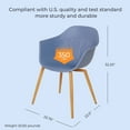 thumbnail image 6 of Grand Patio Blue Whale Dining Chair Set of 2, Aluminum Frame, Wood Grain Legs, Modern Design, Blue., 6 of 7