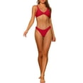 thumbnail image 1 of Conjuntos de bikini de 2 piezas para mujer, con nudo cruzado y tirantes ajustables, traje de baño de color rojo medio, 1 of 5