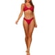 thumbnail image 1 of Conjuntos de bikini de 2 piezas para mujer, con nudo cruzado y tirantes ajustables, traje de baño de color rojo grande, 1 of 5