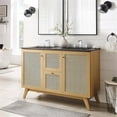 thumbnail image 2 of Modway Soma 48" Double Sink Modern Wood Bathroom Vanity in Oak and Black, 2 of 17
