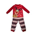 thumbnail image 1 of Gureui Family Matching Christmas Pajamas Sets, Long Sleeve Elk Print Round Neck Tops + Elastic Band Pattern Print Long Pants Set / Long Sleeve Jumpsuit, 1 of 3