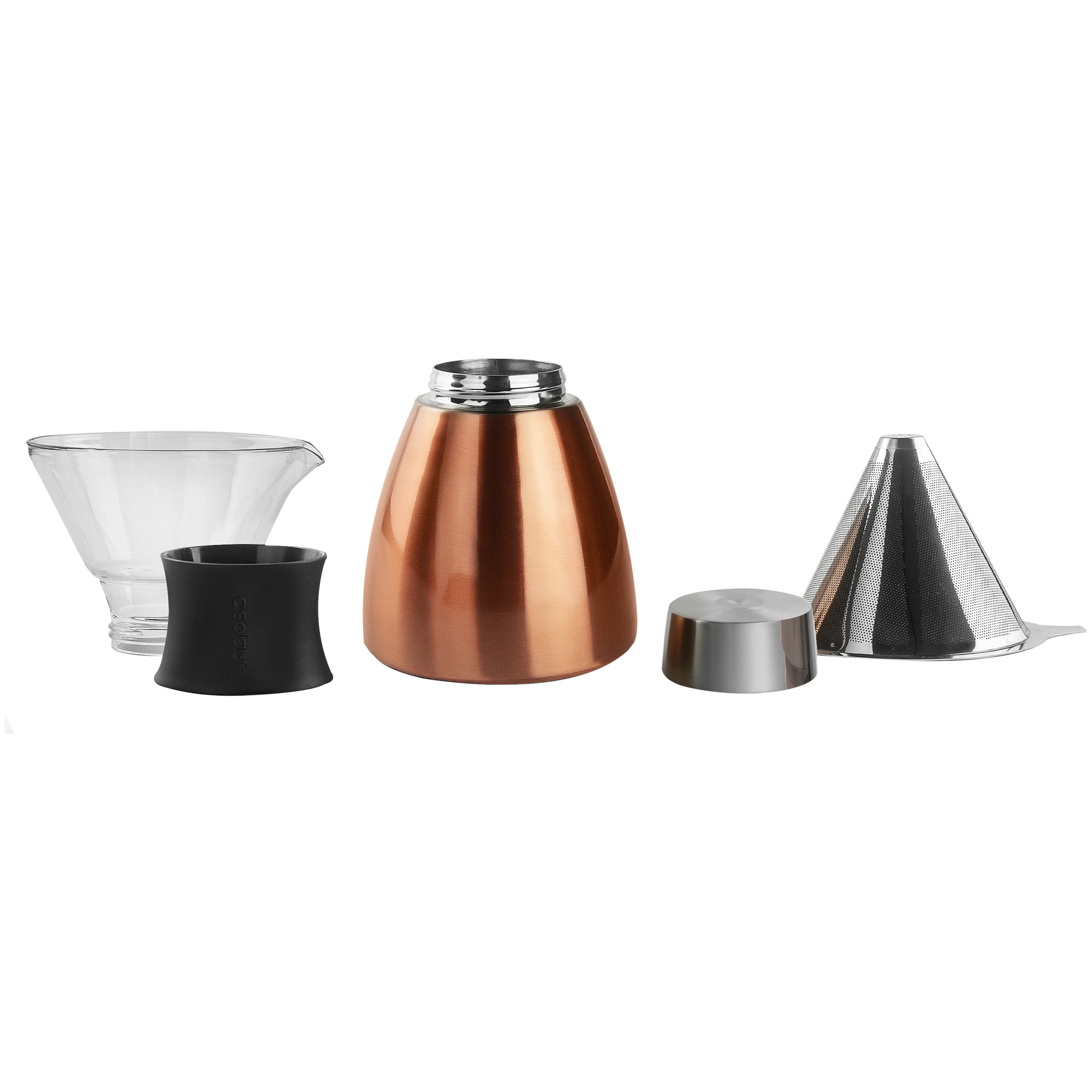 Asobu Insulated Pour Over Coffee Maker (32 oz.) Double-Wall Vacuum, Stainless-Steel Filter and Take on the Go Carafe (Copper)