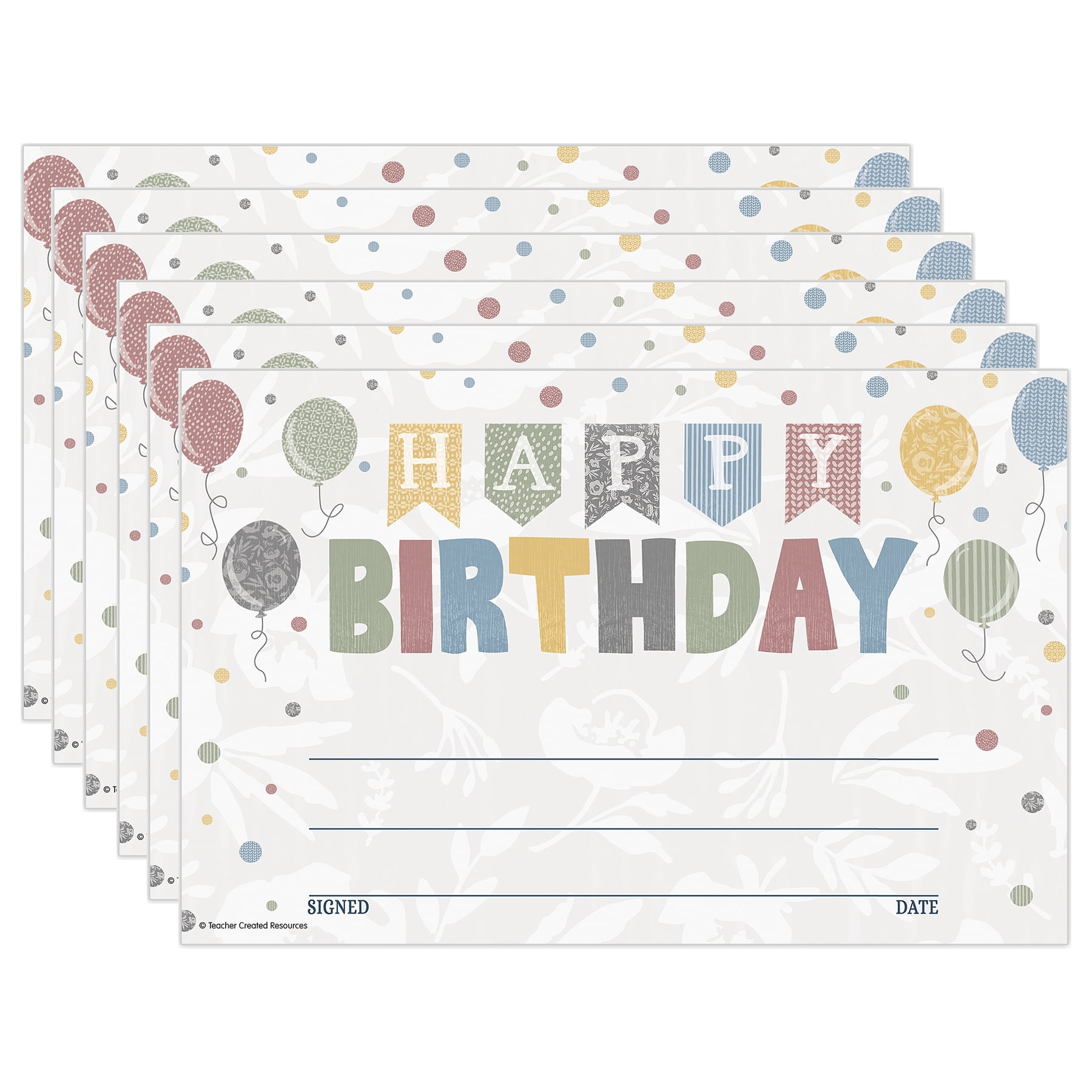 Teacher Created Resources Classroom Cottage Happy Birthday Awards 30 Per Pack 6 Packs