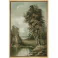 thumbnail image 5 of PixonSign Framed Wall Art Old Cottage Near Forest Tree Lake Floral/Botanical Nature Artwork Farmhouse Oil Paintings Modern Scenery Canvas Prints Contemporary for Rooms - 24"x36" Natural, 5 of 5