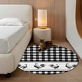 thumbnail image 2 of Round Area Rug 3 Ft, Farmhouse Black Plaid Washable Non-Slip Circle Carpet for Living Room/Bedroom, Vintage Country Cock Checkered Low-Profile Small Floor Mats Collection Rugs for Indoor, 2 of 8