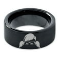 thumbnail image 2 of Tungsten Cool Girl Nerd Glasses Geek Hair Game Band Ring 9mm Men Women Comfort Fit Black Flat Cut Brushed Polished, 2 of 4