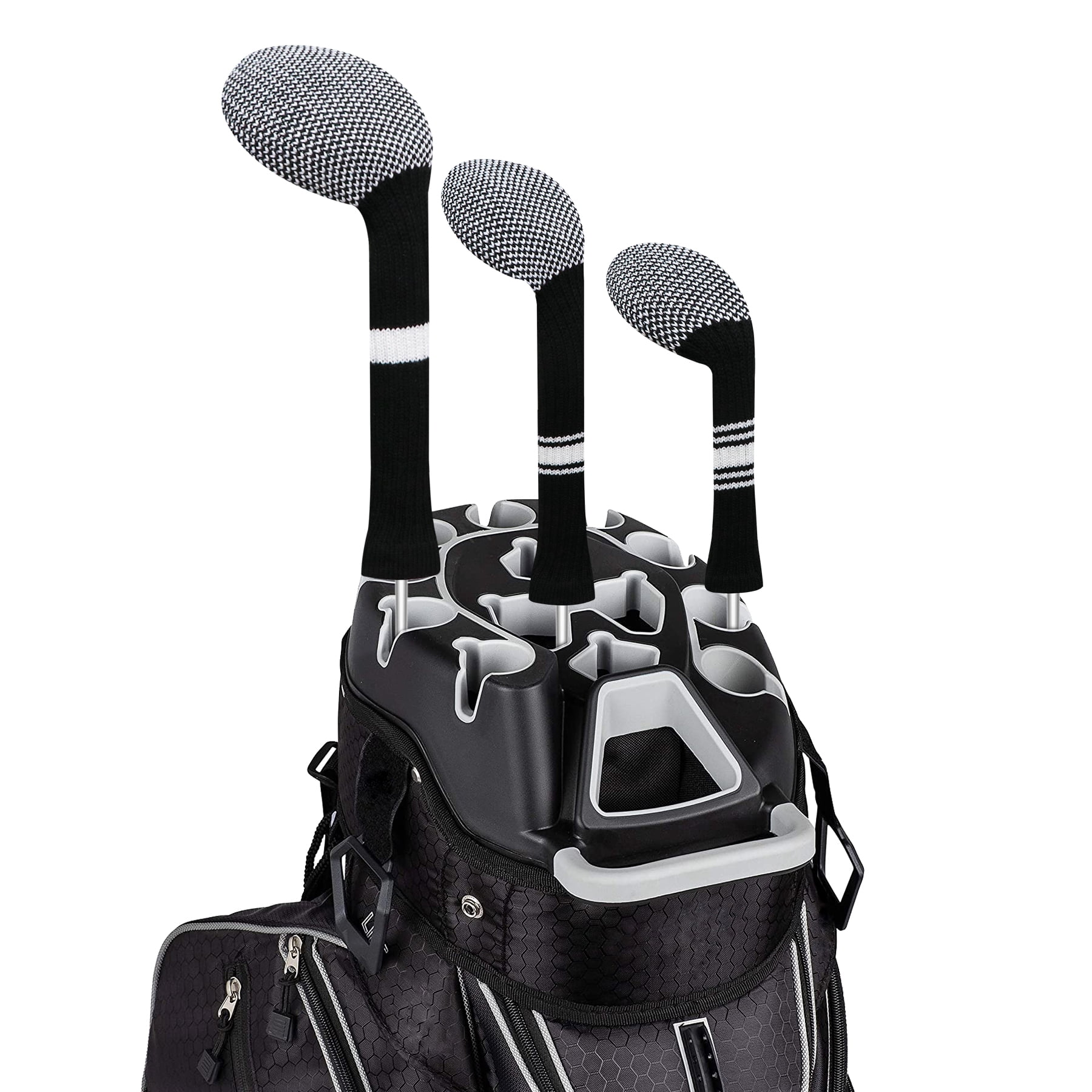 LeFeng 3Pcs Golf Club Covers, Knitted Golf Club Covers for 460cc Driver Fairway Woods and Hybrid Without Pom Pom