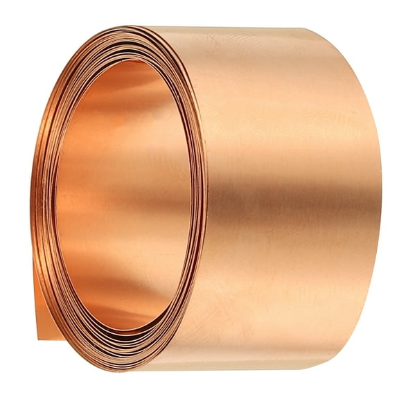 Uxcell 0.2x20x1000mm Copper Thin Foil Sheet Roll, 99.9% Pure Copper Tape Strip Flashing Metal Sheet Foil Plate