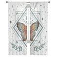 thumbnail image 7 of Sheer Curtains 72 inches Long, Butterfly Geometric Lines and Stars Pattern Light Filtering Sheer Window Curtains Rod Pocket Voile Drapes for Bedroom Living Room, 52"W x 72"L 2 Panels, 7 of 7
