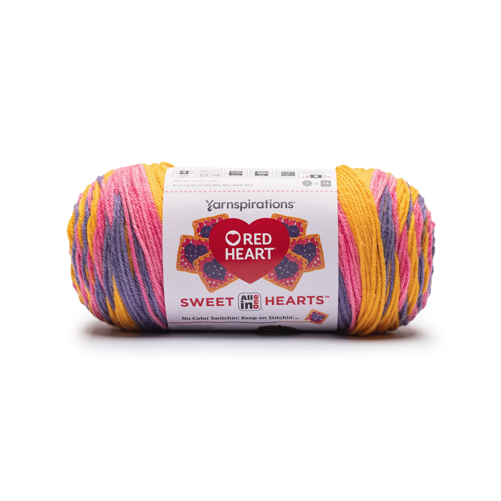 Red Heart® AIO Sweet Hearts™ #4 Worsted (Medium) Acrylic Yarn, Bravery 8.8oz/250g 440 Yards