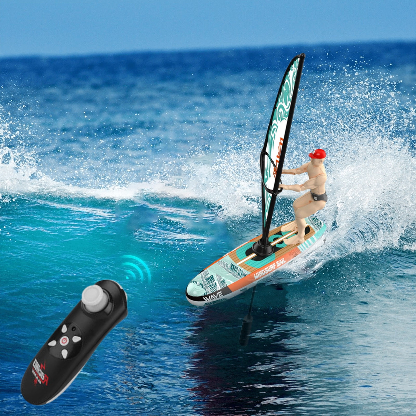 Remote Control Sailing Boat Waterproof High Speed RC Sailboat,LED Light Equipped Electric Racing Watercraft,Stable Balance Hull Design For Pool Lake Water Surface Racing Outdoor Fun Vehicle