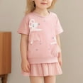 thumbnail image 2 of Ugoldhm Girls Cotton Summer Midi Dress - Crew Neck Short Sleeve Cozy Dresses, 2-8T, 2 of 8