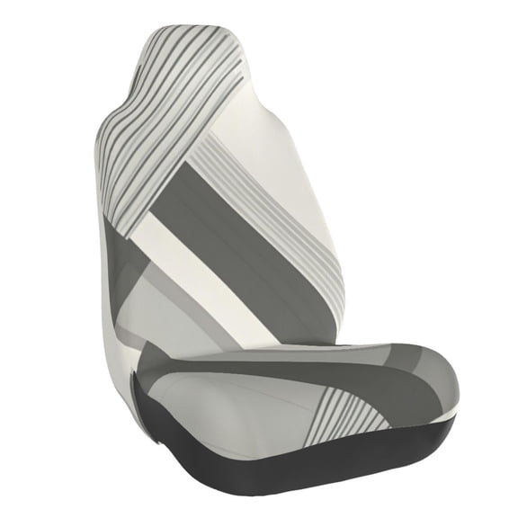 Car Seat Cover Set (1-Piece) Front Seat Cushion Cover Elastic Breathable Seat Pad Universal Fit For Women & Men Suv, Truck, Van Car Seat Cover Accessories Lightslategray Geometric Lines_3