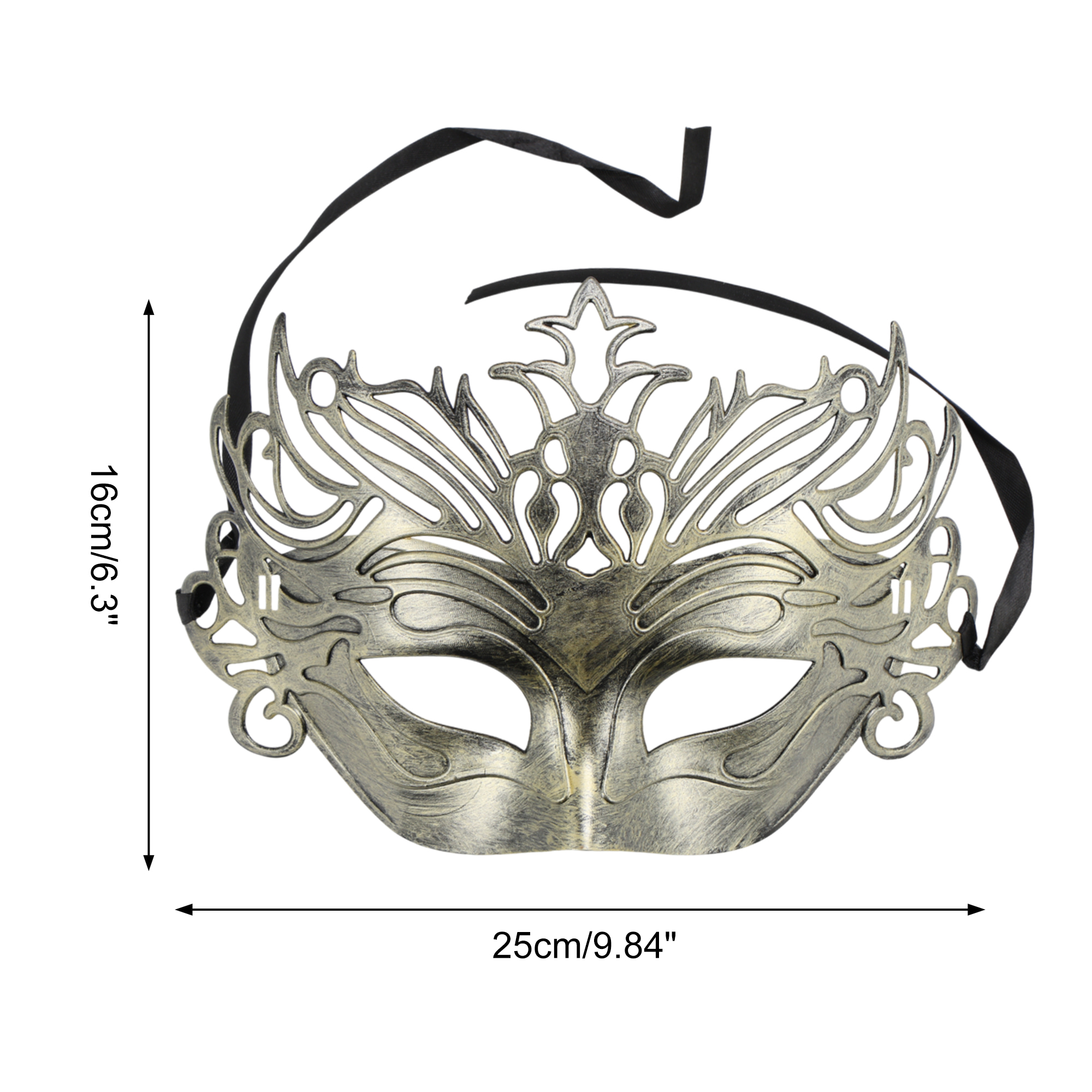 Unique Bargains 1 Pack Elegant Half-face Party Mask Gold Pattern 2