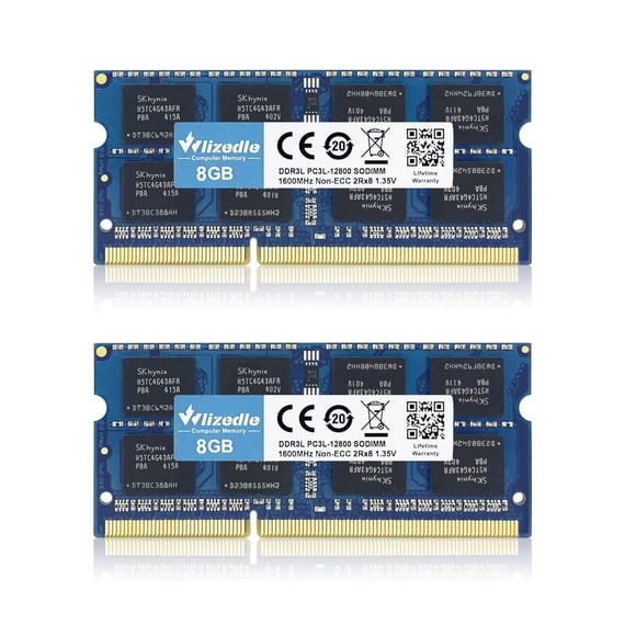 Kit RAM Wlizedle DDR3/DDR3L para ordenador portátil de 16 GB (2 x 8 GB) 1600 MHz