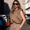 thumbnail image 5 of Seyurigaoka Women Loose Tank Top Solid Color Vest Sleeveless Tops T-shirts, 5 of 9