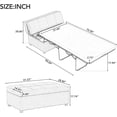 Folding Ottoman Sleeper Bed with Mattress Convertible Guest Bed Brown