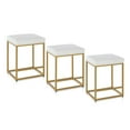 thumbnail image 3 of MF Studio 24" Counter Height Bar Stool Set of 3, Upholstered Faux Leather Backless Counter Stool for Kitchen Island, Gold and White, 3 of 7