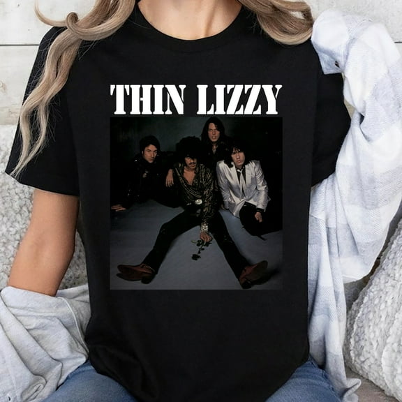 Unisex Thin Lizzy Rock Band Graphic T-Shirt, Sizes S-5XL, Tbun Men's And Women's Graphic Tee 100% Cotton by TBun, Full Sizes S-5XL